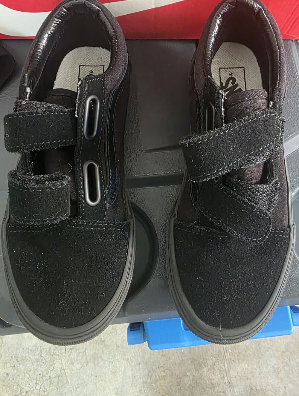 Vans Kids Black Double Velcro Skate Sneakers